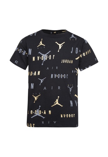 Jordan black Jordan Boy's Jumpman Shine All Over Print Short Sleeves Tee - Black 19CF1KA310FA3CGS_1