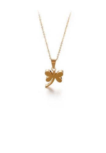 Glamorousky Simple and Fashion Plated Gold Dragonfly 316L Stainless Steel  Pendant with Necklace 2023 | Buy Glamorousky Online | ZALORA Hong Kong