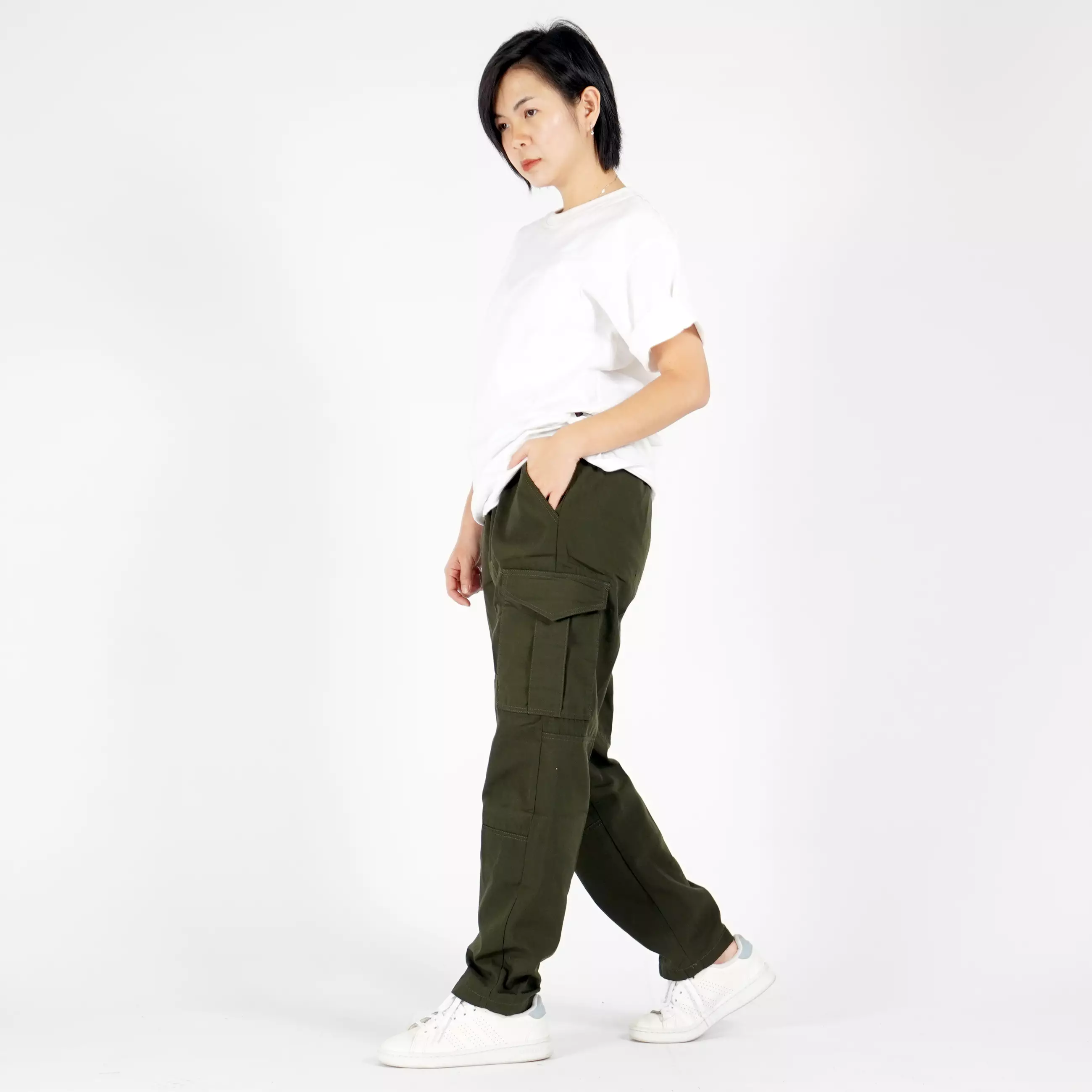 DESSY Celana Panjang Cargo Wanita Celana Kargo Taktikal Tactical Cargo Pants - ARMY