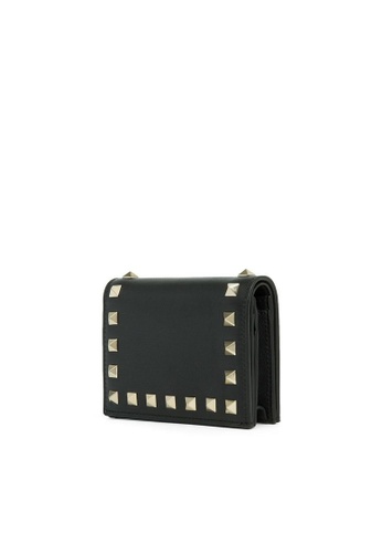 Valentino black Compact Rockstud Calfskin Wallet Wallet 37063ACDFA223CGS_1