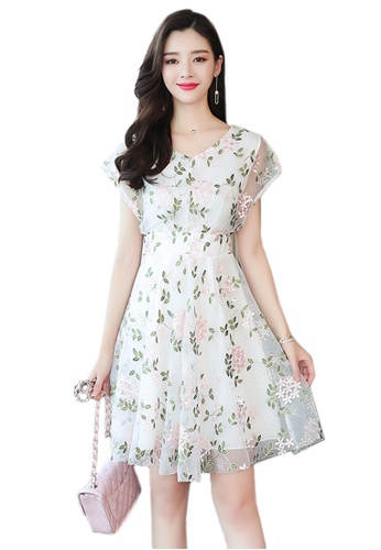 Buy Sunnydaysweety New Chiffon Floral Tunic One Piece Dress