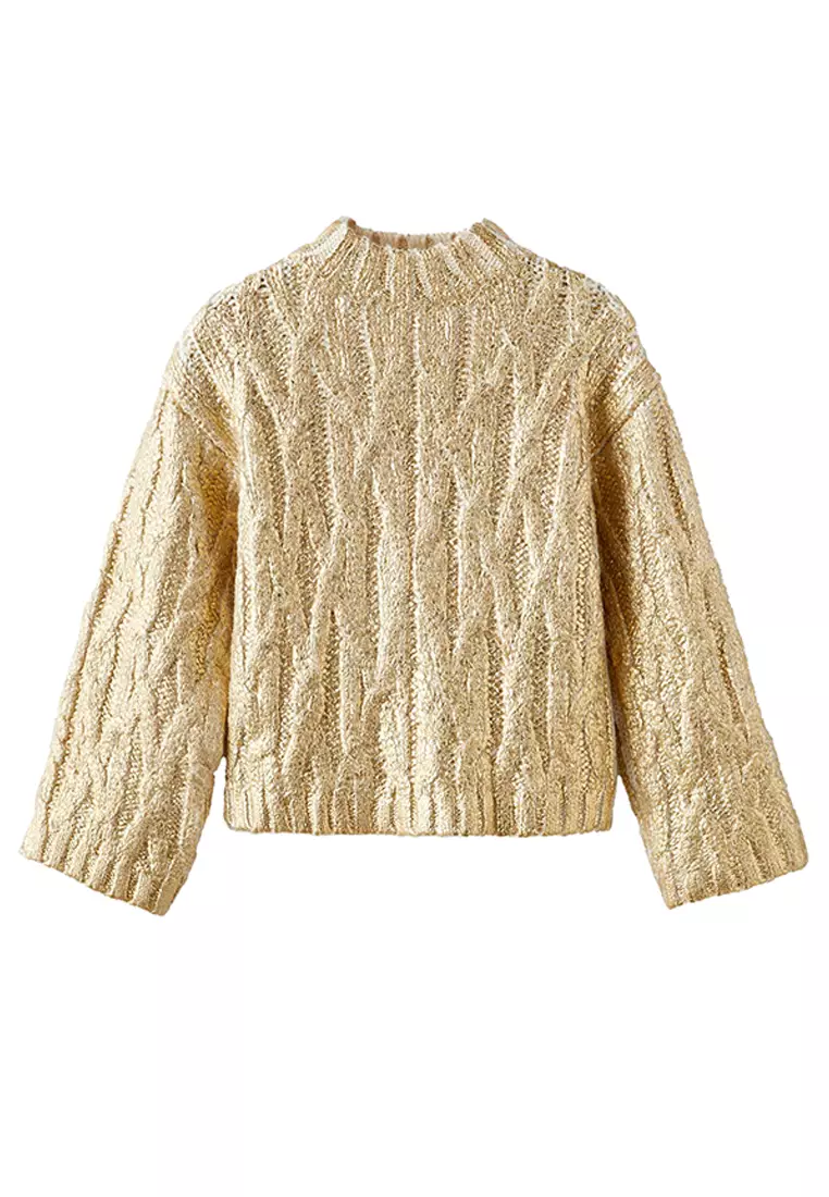 Long Sleeve Zara High Neck Knit Sweater ZARA High Neck And Long