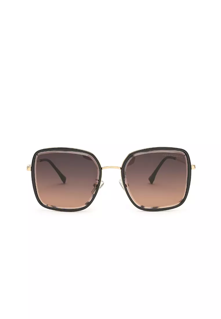 Unisex Fashion Sunglasses (Kacamata Hitam) - Hitam / Abu-Abu / Oranye