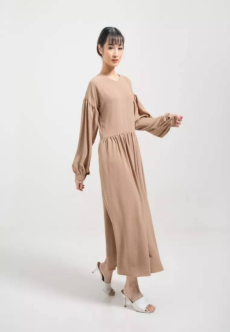 Gian Midi Dress Light Brown