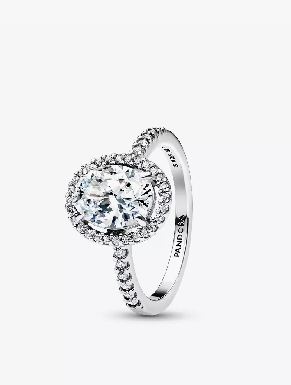 Sterling silver ring with clear cubic zirconia