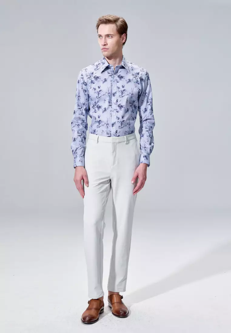 Deep Purple Floral Slim Fit Shirt