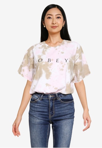 OBEY pink and multi Novel Obey T-Shirt 356D9AAB0543F3GS_1