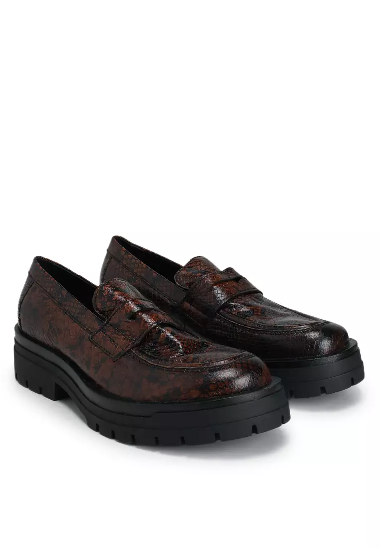 Zara snakeskin loafers on sale