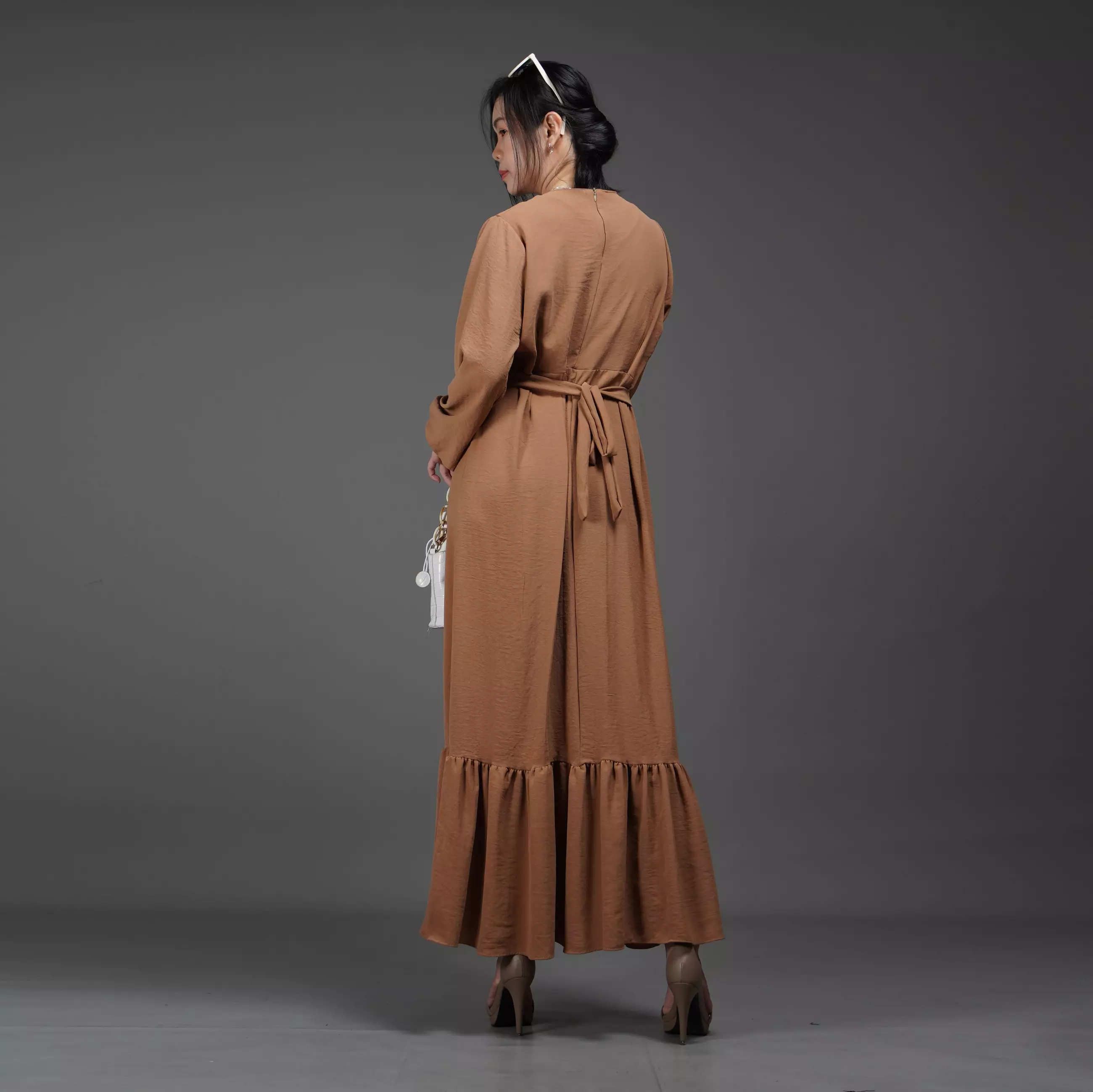  DRESS JULIA Long Dress Gaun Pesta Midi Dress Gaya Korea - Coksu