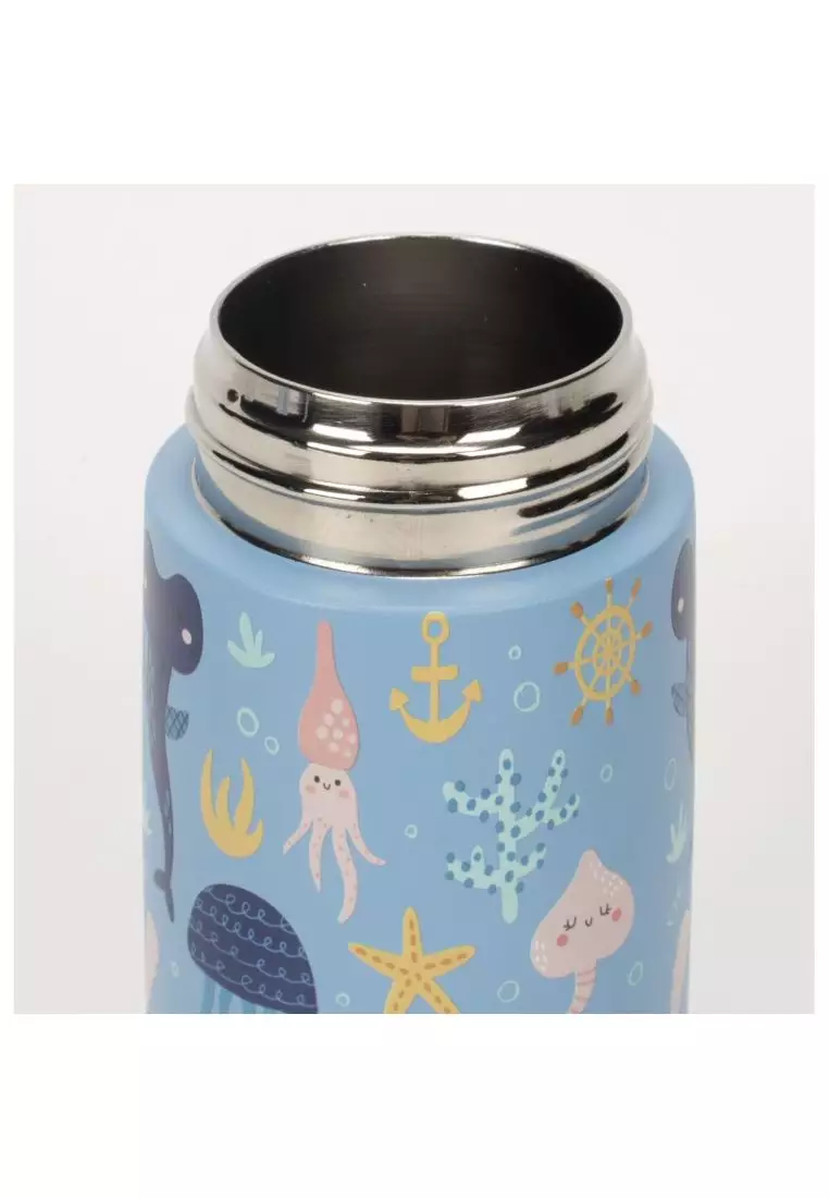 Oasis Kids Water Bottle with Sipper Silicone Straw 400ML - Marine Mania