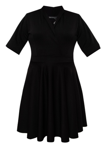 Shop F 101 Plus Size Collared Flare Dress Online On Zalora Philippines