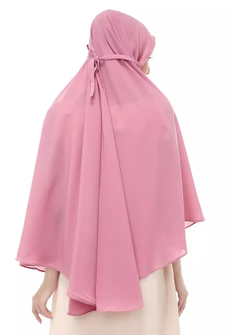 Nindy Jilbab Khimar Bergo Jumbo Motif Polos Relaxed Fit - Dusty