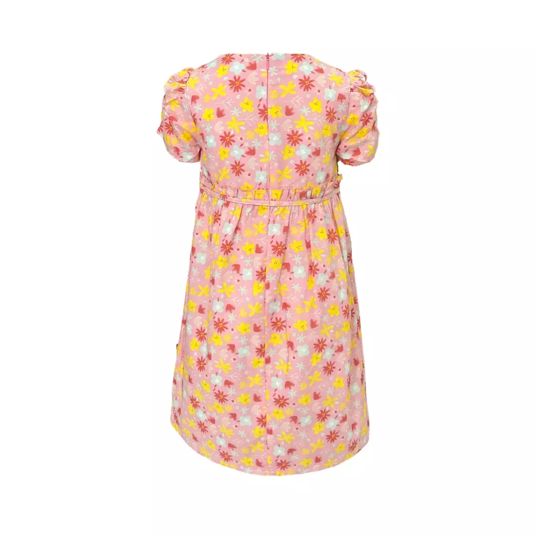Pingu Long Dress Anak Perempuan Bordir Flower Pink 91000131