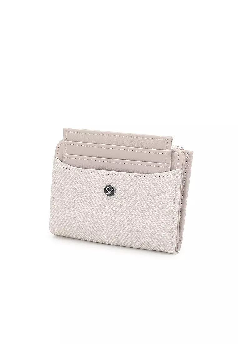 Women's 2 in 1 Purse/Wallet With Coin Compartment (Dompet Wanita 2 in 1 dengan Kompartmen Koin) - Putih