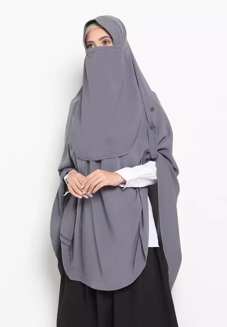 Queenza Zayidan French Khimar Hijab Jahida Button - Abu Tua