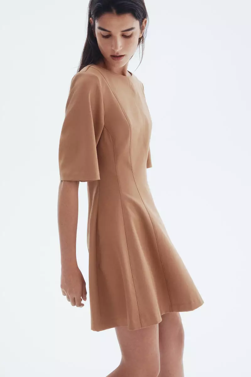 Waisted twill dress
