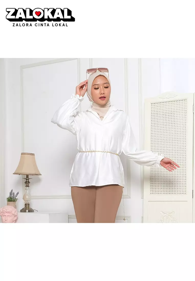 Expand Kivera Blouse Wanita BOVERA〈 RESTOCK 〉Satin Lueur Blouse