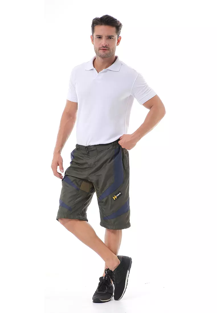 Grissham Celana Pendek Pria Waterproof Short Pants Kasual Comportable Material Parasut ORIGINAL - Army Green