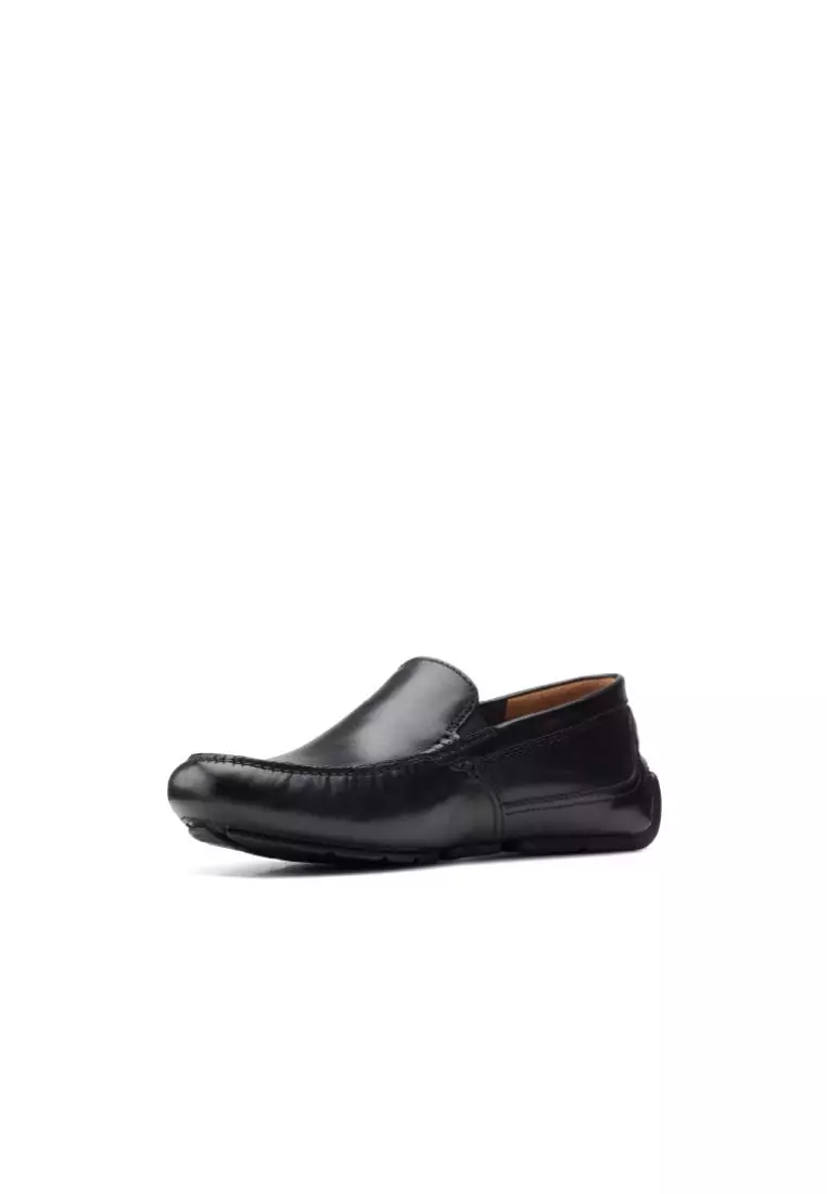 Markman Plain Black Leather Mens Dress Shoes