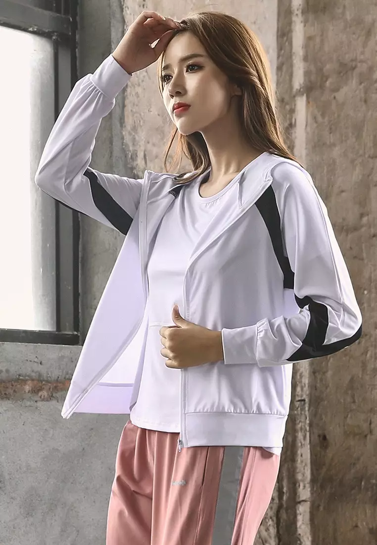 White yoga jacket clearance