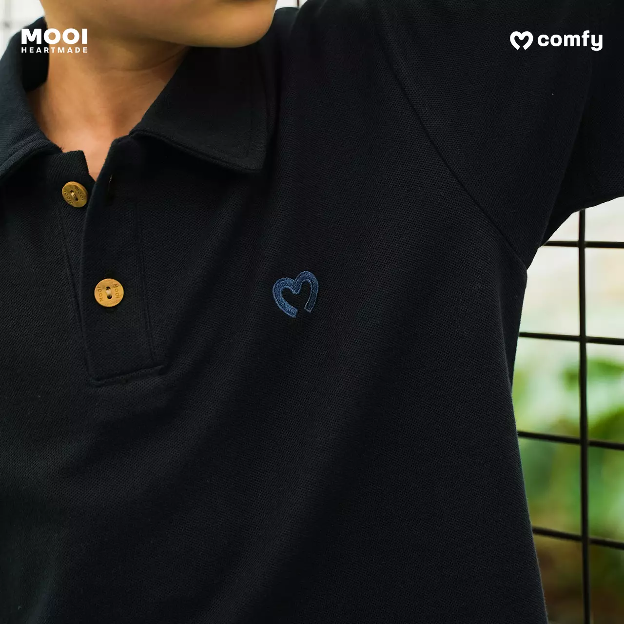 Mooi Kemeja Anak Laki-Laki Comfy Polo Basic - Black