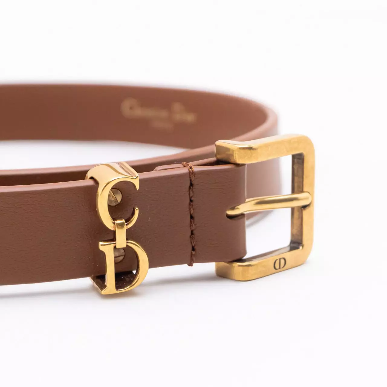 [4.4PRIL KEJUTAN HARGA] Saddle Loop Smooth Calfskin Belt 20mm Golden Saddle