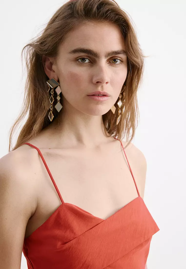 Midi Dress With A Wrap Neckline