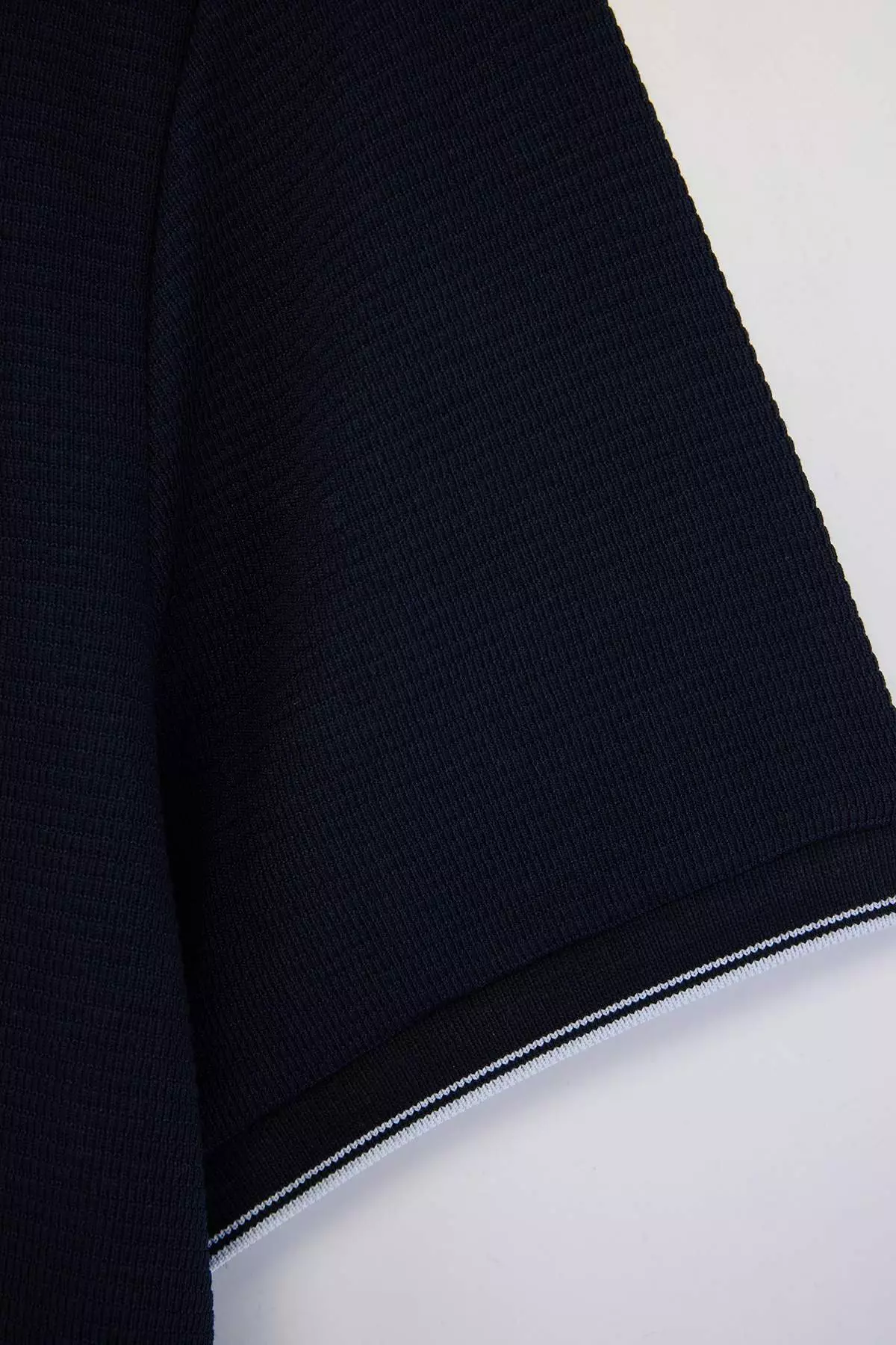 Navy Blue Regular Polo Collar Plain Polo Collar T-Shirt Tmnss26Po00021