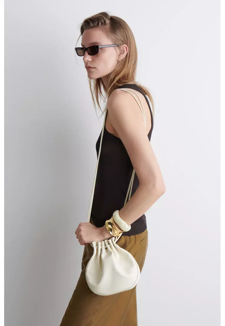 GATHERED POUCH BAG - LEATHER