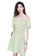 HAPPY FRIDAYS green Romantic Floral Print Off Shoulder Dress JW VY-WLY3003 22371AAAF6EC02GS_1