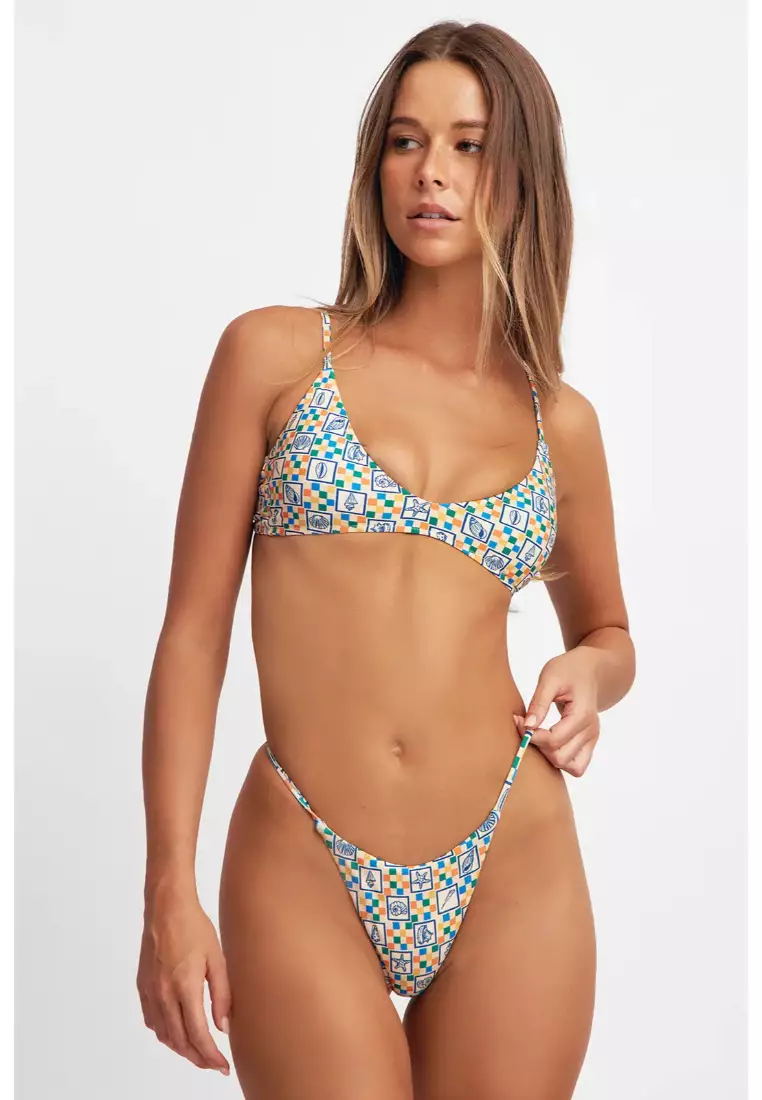 Mila Deep Scoop Neck Bikini Top / Conch Crush