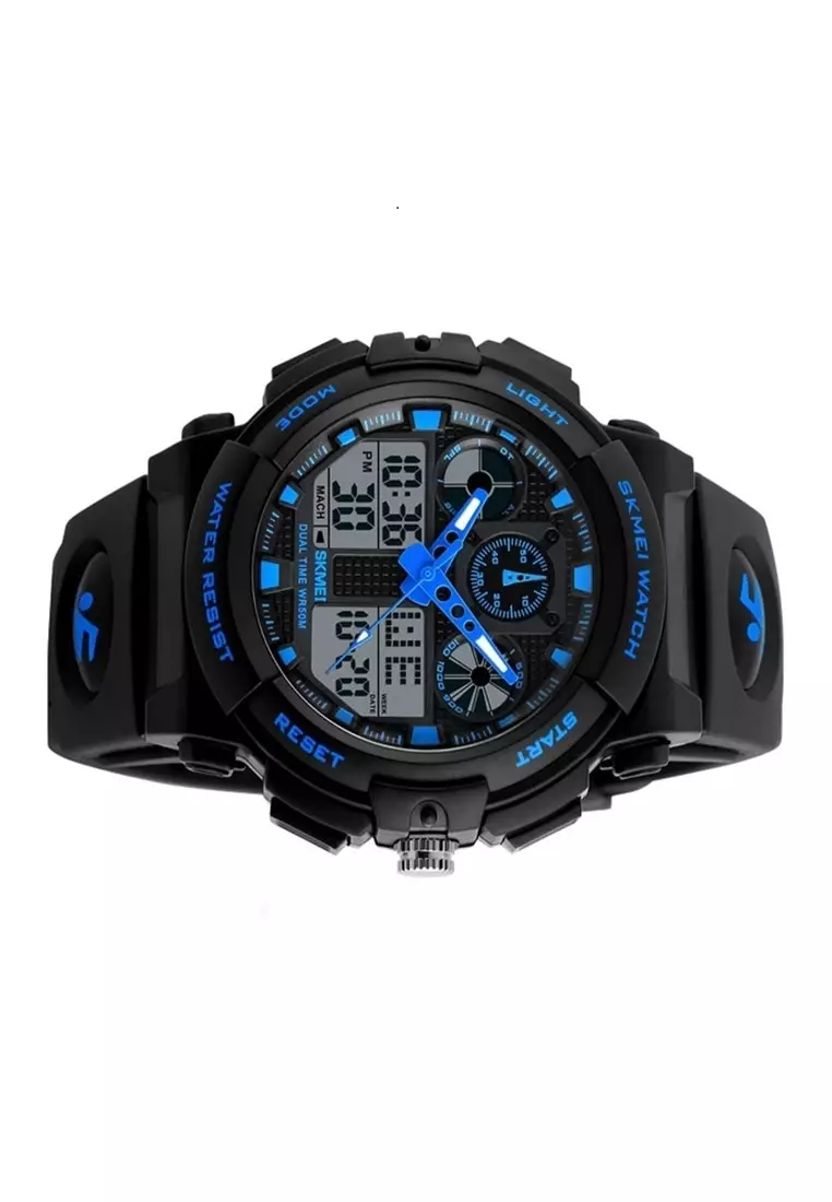 Jam Tangan Analog Digital Pria Waterproof 50m Strap Tali Material Silicon Transparent Resin Mirror KO99 ORIGINAL