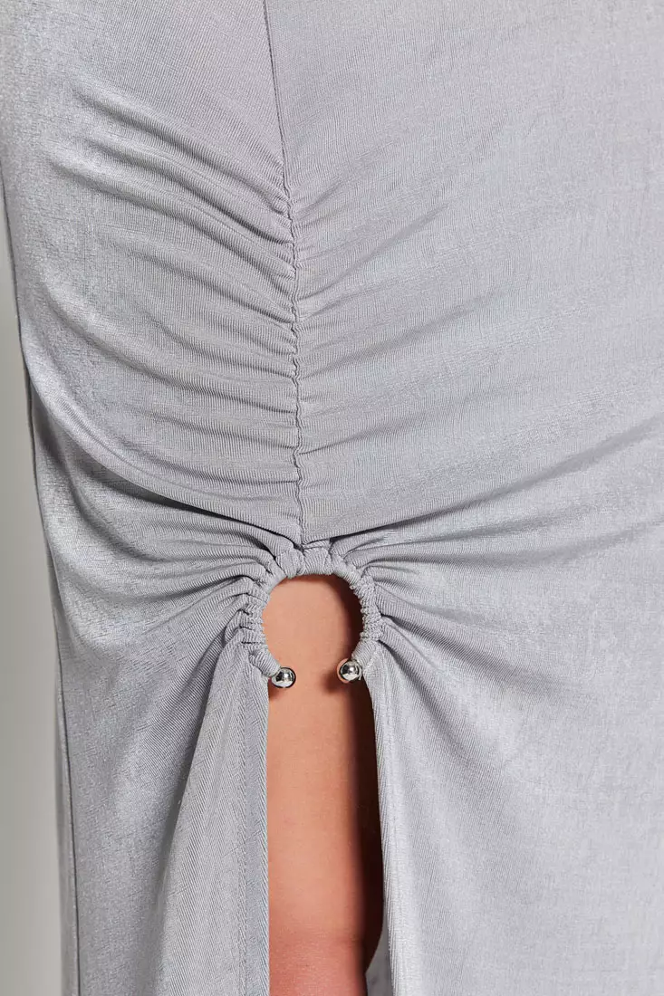 Knitted Sparkling Evening Dress with Accessories