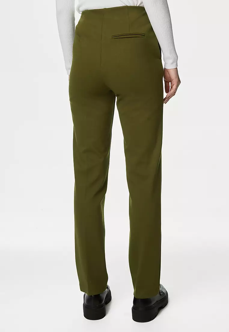 Jersey Twill Straight Leg Trousers