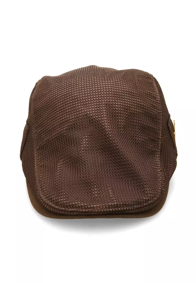 Kai Aksesoris Fashion Topi Pria Wanita Flat Hat Adjustable Strap Material Cotton ORIGINAL - Brown