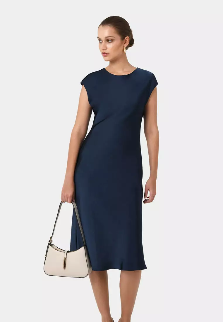 FORCAST Dulce Satin Midi Dress