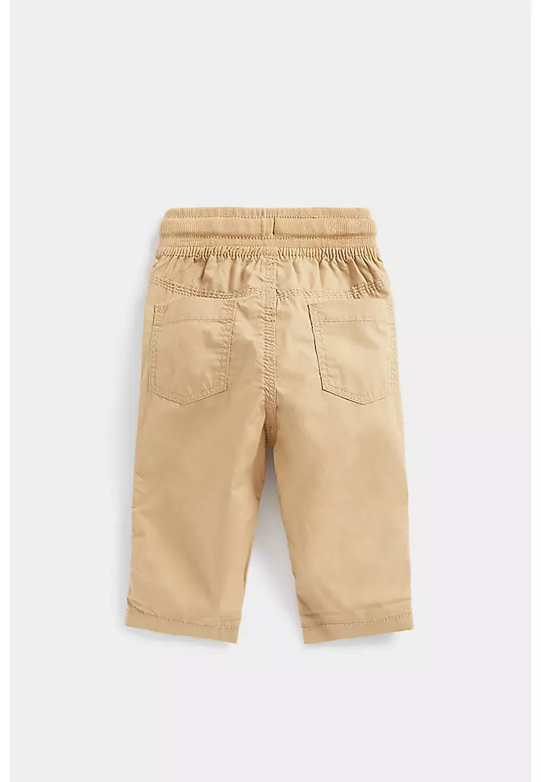 Tan Poplin Roll-Up Trousers