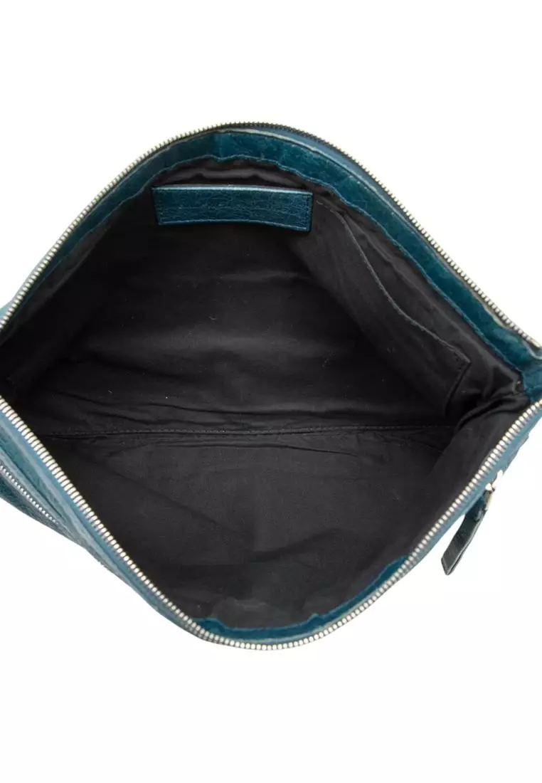 Pre-Loved Balenciaga Lambskin Motocross Classic Clip Clutch L