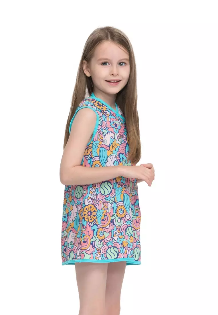 Doodle Fun Girl Hooded Beach Dress