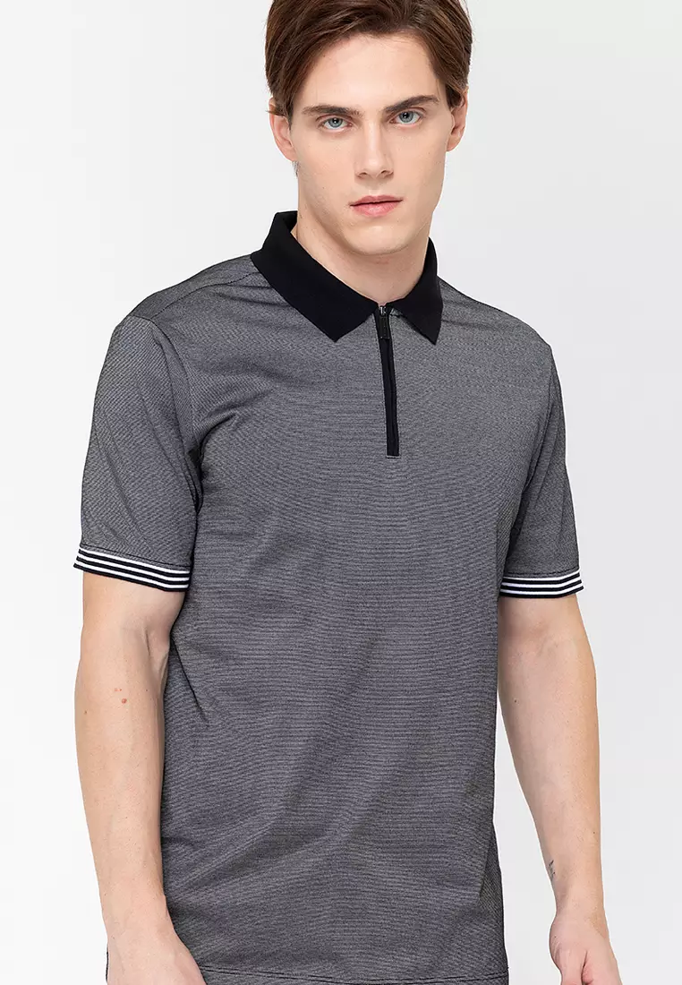 End on end Quarter Zip Polo Shirt