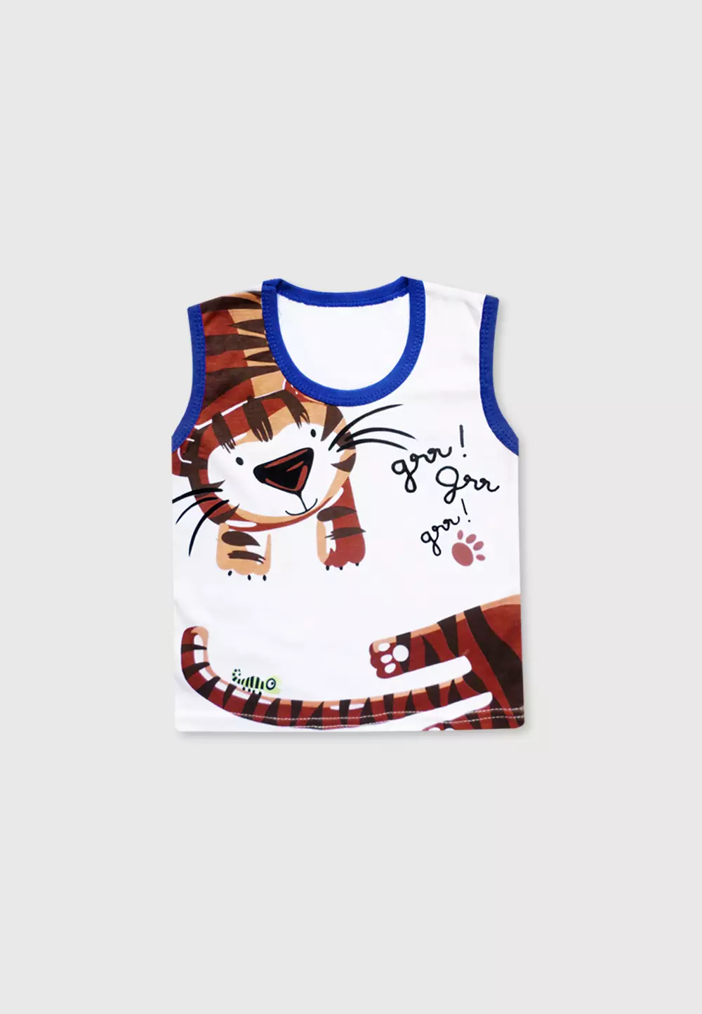 Wakakids Baju Singlet Motif Tiger Setelan Bayi Anak Laki Laki Usia 6 Bulan Hingga 3 Tahun 2840 Biru