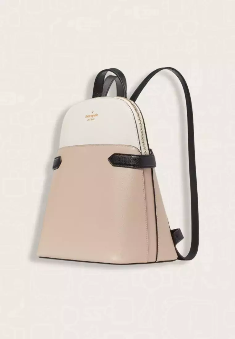 Kate Spade Staci Colorblock Medium Dome Backpack Warm Beige Multi