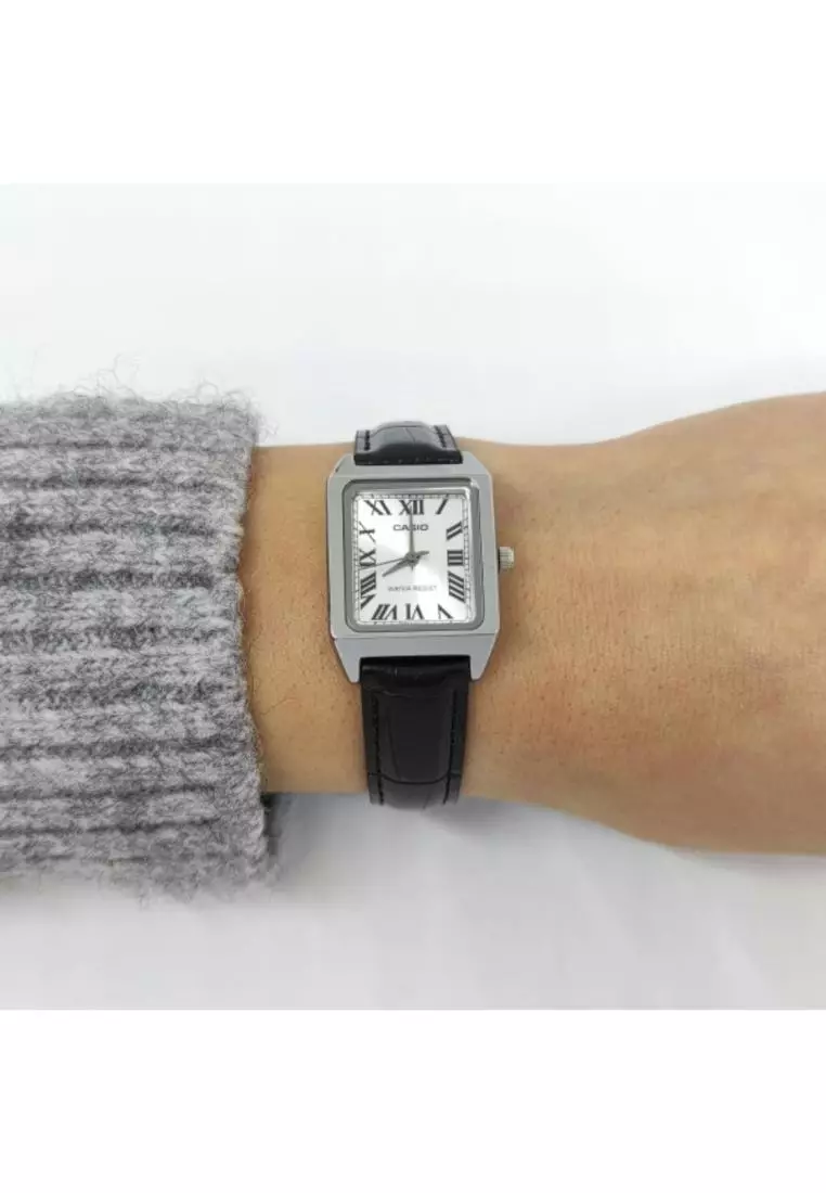 Women's Analog Watch LTP-V007L-7B1 Black Leather Band Ladies Watch