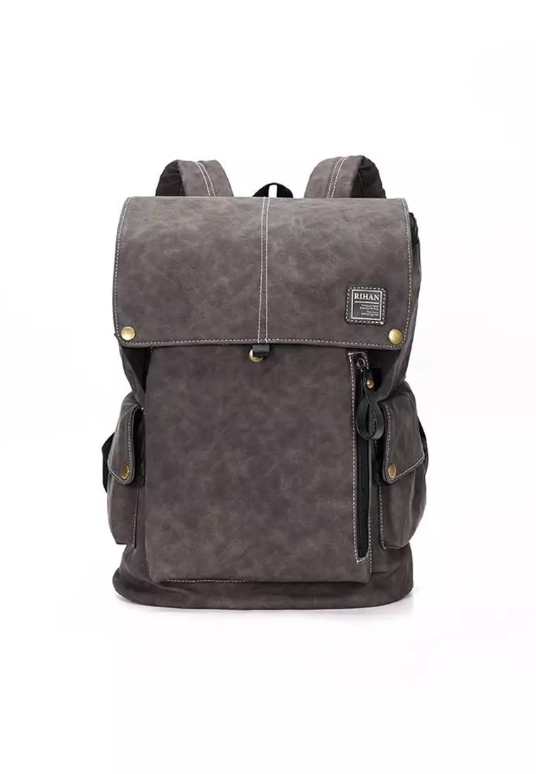 Mens large leather backpack top