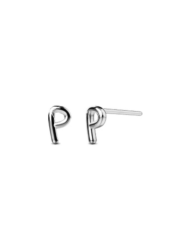 925 Signature silver 925 SIGNATURE Solid 925 Sterling Silver Initial Alphabet Personalised Stud Earrings- P 98658AC846318AGS_1