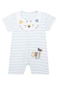 Shop Ovs Onesie With Feet Embroidery And Stripes Online On Zalora