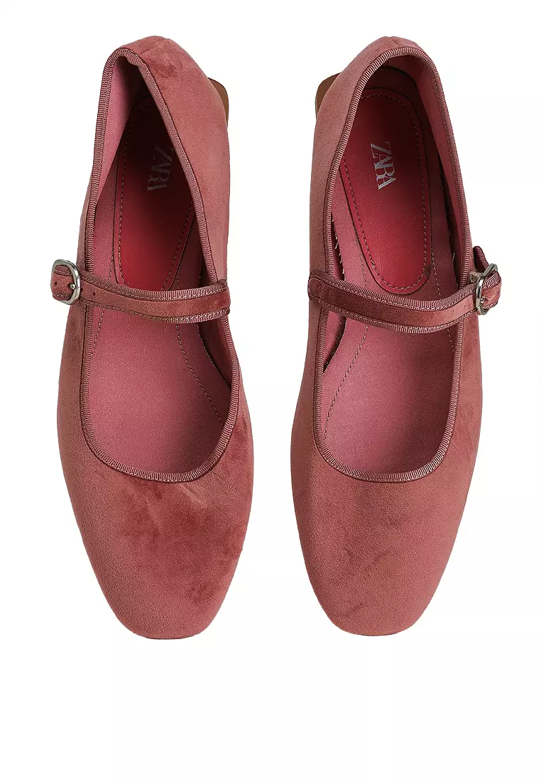 Velvet Mary Jane Flats
