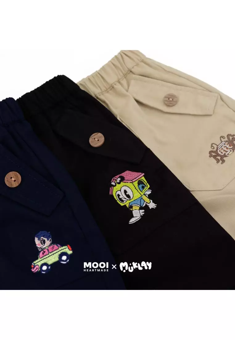 Mooi X Muklay Celana Pendek Cargo Anak Lex Short Cargo Pants Kids - Khaki