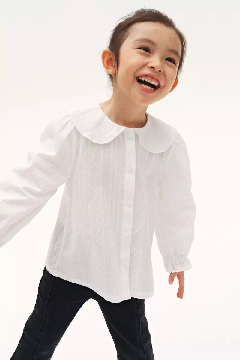 Textured cotton blouse