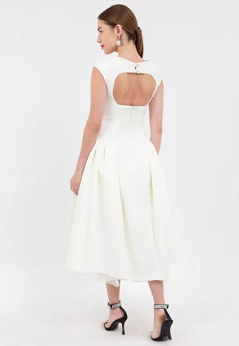 Alba Cap-sleeve Midi Dress
